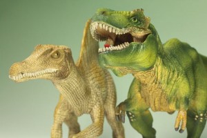 ティラノサウルスとスピノサウルス恐竜フィギュア