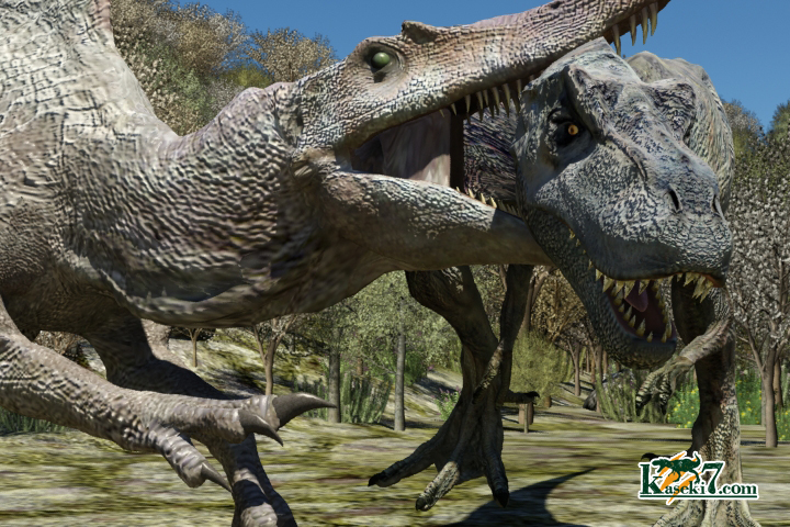 ティラノサウルスVSスピノサウルス画像