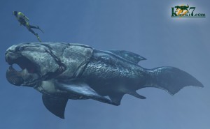 デボン紀の古代魚ダンクルオステウス（化石セブンオリジナルＣＧ）