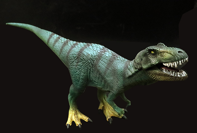 本物化石１個付き！ティラノサウルス恐竜フィギュア（アゴ可動式・送料無料・ラッピング無料）（その1）