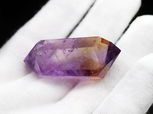 透明度高し！紫（アメシスト）と黄（シトリン）の融合。ボリビア産オールナチュラルなアメトリン（Ametorine）の結晶（その3）