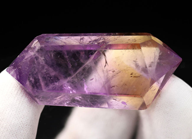 透明度高し！紫（アメシスト）と黄（シトリン）の融合。ボリビア産オールナチュラルなアメトリン（Ametorine）の結晶（その7）
