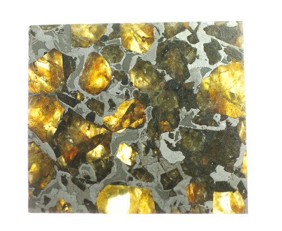 美麗！！希少な石鉄隕石、パラサイトのスライス標本！ブラヒンパラサイト（その1）