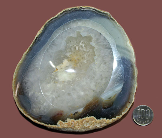青×乳白色×透明の配色が柔らかい雰囲気を醸す、鉱物メノウ標本（Agate）（その10）