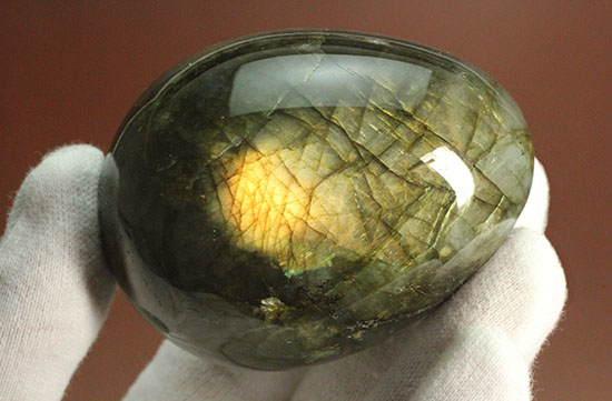 ピータンの卵！？いえいえ、閃光効果を有する、鉱物ラブラドライトです。(Labradorite)/　【ot584】