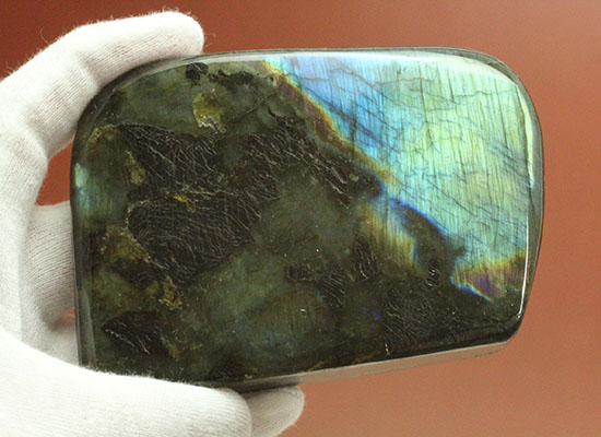 スカイブルーのラブラドレッセンスを堪能できる300gを超える巨大なラブラトライト(Labradorite)(その7)