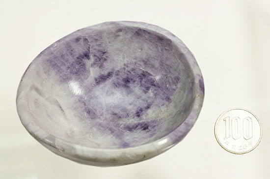 紫色のマーブル模様が気品高い、鉱物メノウ小鉢型（その9）
