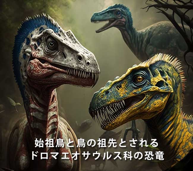 始祖鳥の祖先と思われる、ドロマエオサウルス科の恐竜
