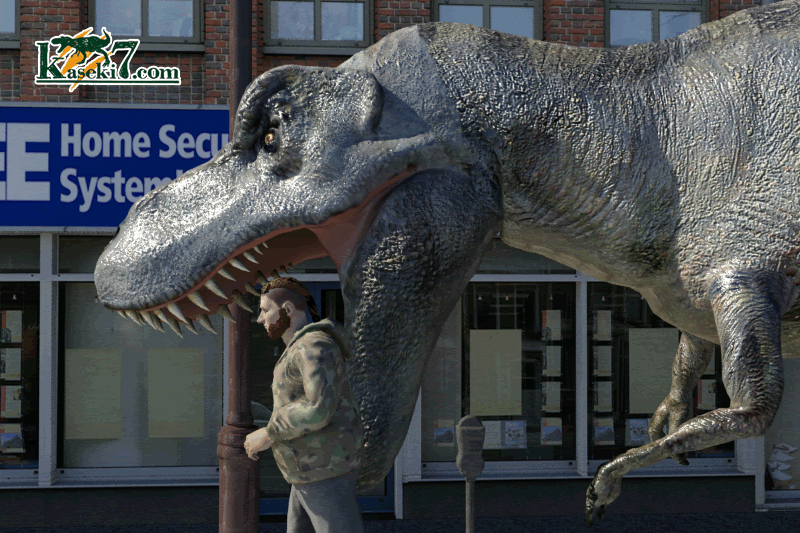 ティラノサウルスと人間の高さの比較