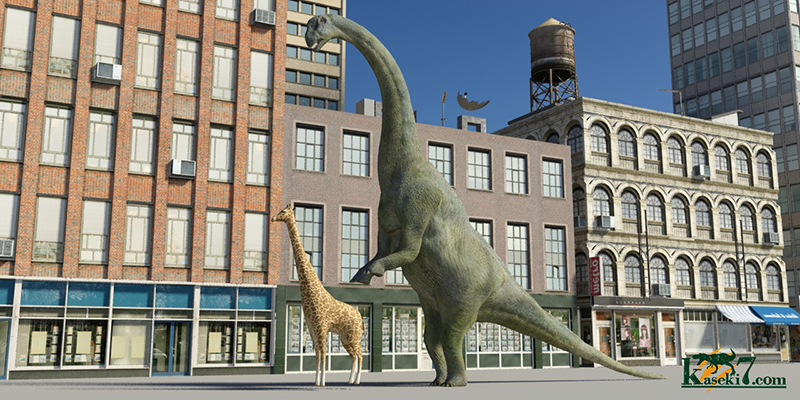 カマラサウルスとキリンの比較