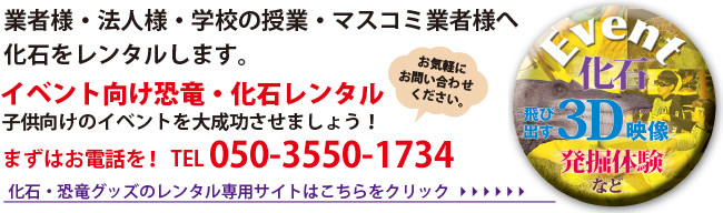 イベント向け恐竜・化石レンタル