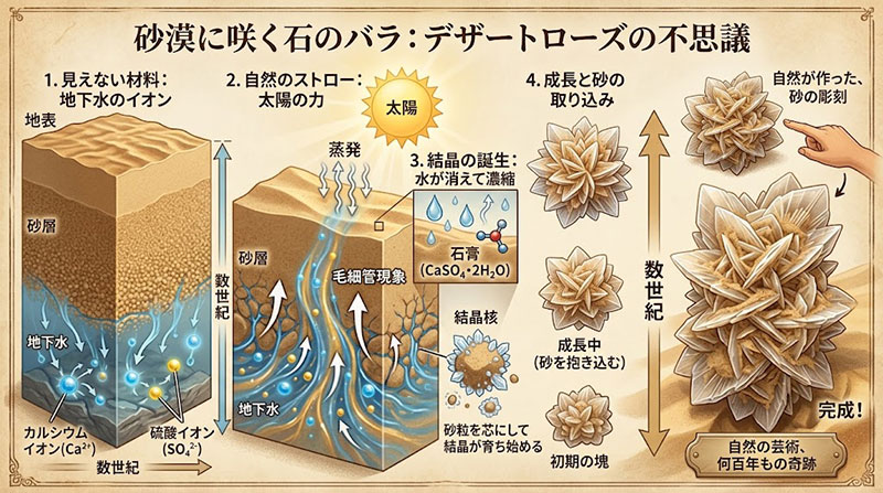 何世紀もの時間をかけて繰り広げられる砂と水と太陽のドラマ