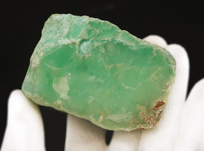 やわらかな緑を湛えた260gの大型原石。オーストラリア・クイーンズランド州産 クリソプレーズ（緑玉髄）（その3）