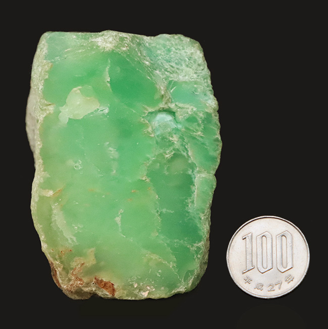 やわらかな緑を湛えた260gの大型原石。オーストラリア・クイーンズランド州産 クリソプレーズ（緑玉髄）（その9）