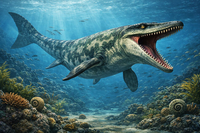 滑らかで美しいカーブが印象的な、コレクショングレードのモササウルス（Mosasaurus）の歯化石（その10）