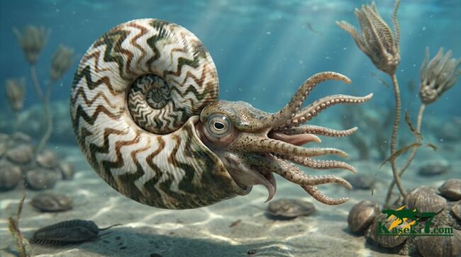 直径最大部15センチ超えのビッグ標本、しかも美しい模様を描く厳選美品！アンモナイトの祖先、ゴニアタイト（Goniatite）（その9）