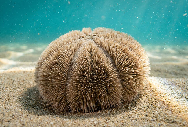 ずっしり重い、質量感ある国産のウニの化石。ムカシブンブクの仲間（Linthia nipponica）（その8）