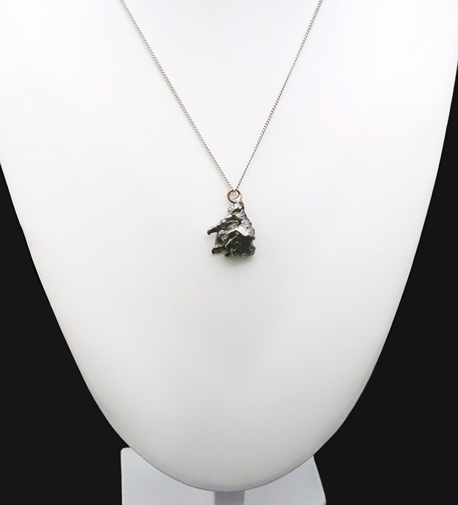 約46億年前に起源を持つとされる、最も有名な鉄隕石の一つ、カンポ・デル・シエロをあしらったペンダントトップ（シルバーチェーン＆高級ジュエリーケース付き）（その2）