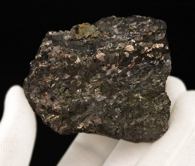 国内破格の重量感（702g）を誇る、絶産地・秋田県小坂鉱山産、漆黒の金属光沢と虹色光沢（イリデッセンス）を放つ閃亜鉛鉱（Sphalerite）のマスターピース（その1）