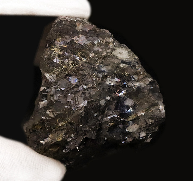 国内破格の重量感（702g）を誇る、絶産地・秋田県小坂鉱山産、漆黒の金属光沢と虹色光沢（イリデッセンス）を放つ閃亜鉛鉱（Sphalerite）のマスターピース（その6）
