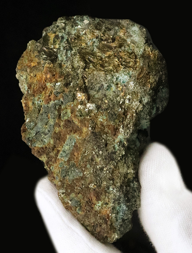 重量級！金色と緑が語る、銅の世界… 重量級・秋田県産　黄銅鉱（Chalcopyrite）原石（その2）