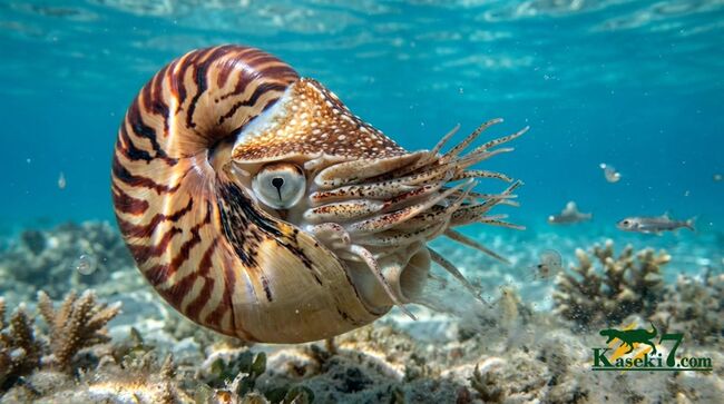 丸い姿が愛らしい……白亜紀の海の「水夫」、マダガスカル産オウムガイ（Nautilus）の化石（その9）