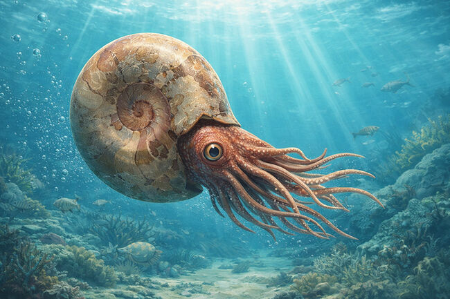 珍しい両面ポリッシュ … 古生代デボン紀の記憶を今に伝える、古型アンモノイド、ゴニアタイト（Goniatite）の化石（その9）