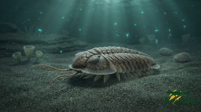 約5億年前・カンブリア紀の定番三葉虫、米国ユタ州産エルラシア・キンギ（Elrathia kingii）……自由頬が残存した大きめ個体（その8）