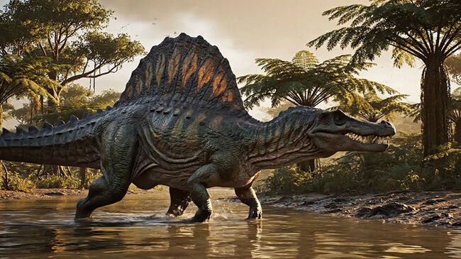 縦のストリエーションの保存状態良好……スピノサウルス（Spinosaurus）の歯化石（その11）