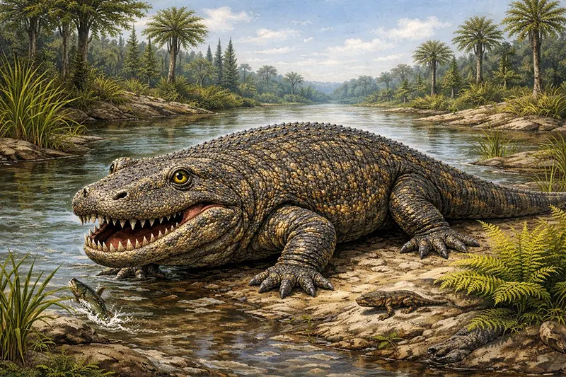 マニアック＆圧倒的希少！古生代ペルム紀の大型陸生両生類エリオプス（Eryops megacephalus）……歯が揃った極上級の顎骨化石（その14）