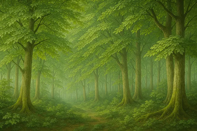何枚もの葉が折り重なるように保存された、中新世に繁栄したムカシブナ（Fagus stuxbergii）の化石（その8）