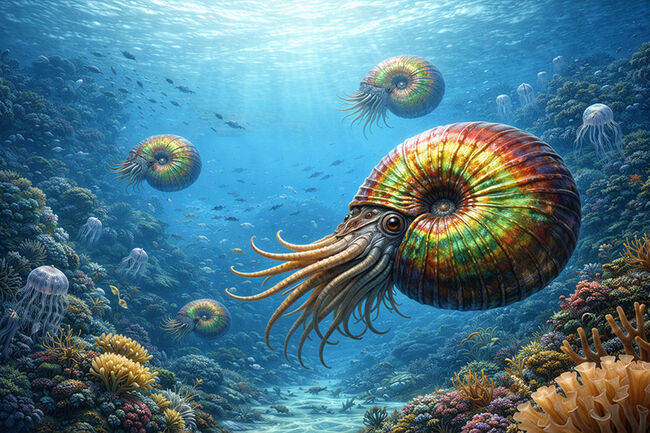 希少な寒色系の輝きを放つ、アンモライト（Ammolite）のピース（その8）