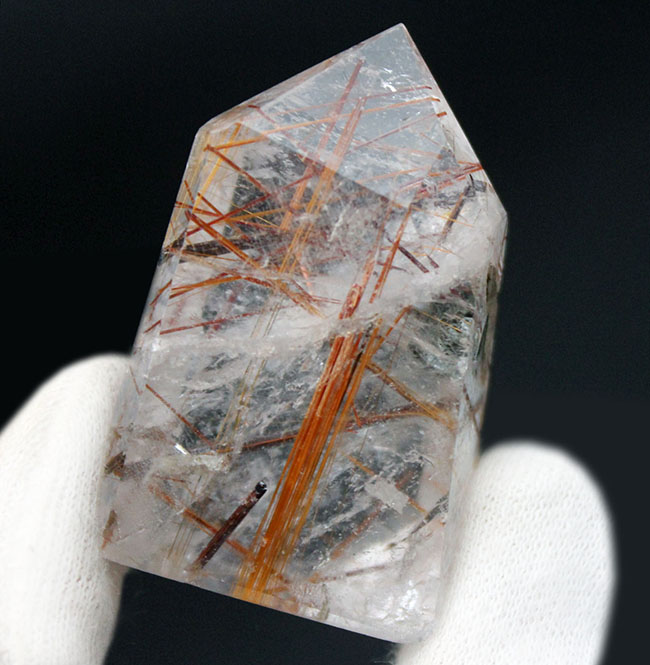 レア!ゴールデンルチルクォーツにトルマリンが見られる、100%天然結晶。(その11)
