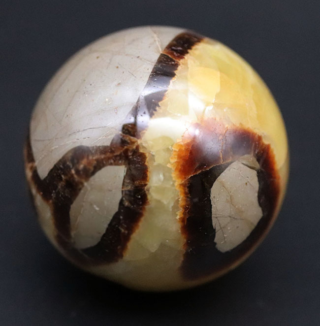 自然が生み出した不思議な鉱物、イエローセプタリアン(Yellow septarian)の珍しいスフィアタイプ(その1)