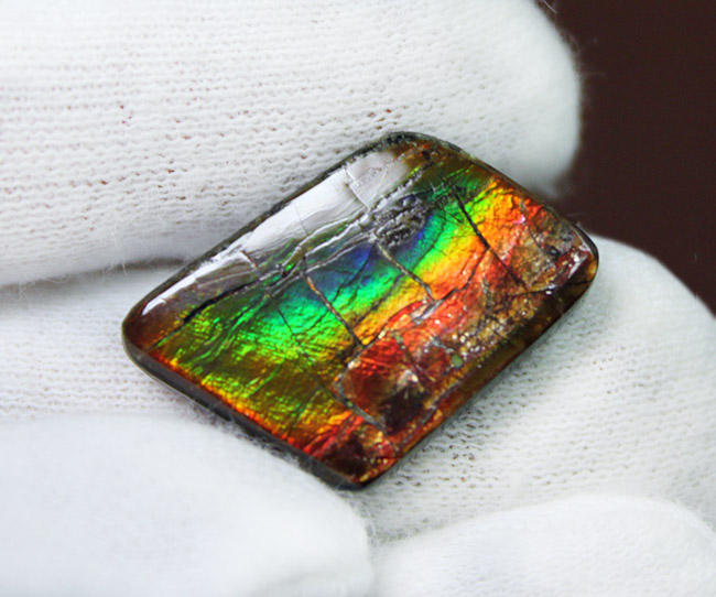 虹色グラデーション!宝石アンモライトのポテンシャルを存分に発揮した上質のピース(その8)