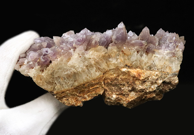 海外産とは異なる“品の良い淡紫”、鳥取県米子市産アメシスト（Amethyst）のクラスター標本（その6）
