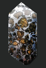 これぞ贅沢！デカい！分厚い！美しい！最厚部１３ミリの分厚く大きな個体！隕石コレクター憧れの、石鉄隕石（パラサイト）、セイムチャン（Seymchan）の塊標本