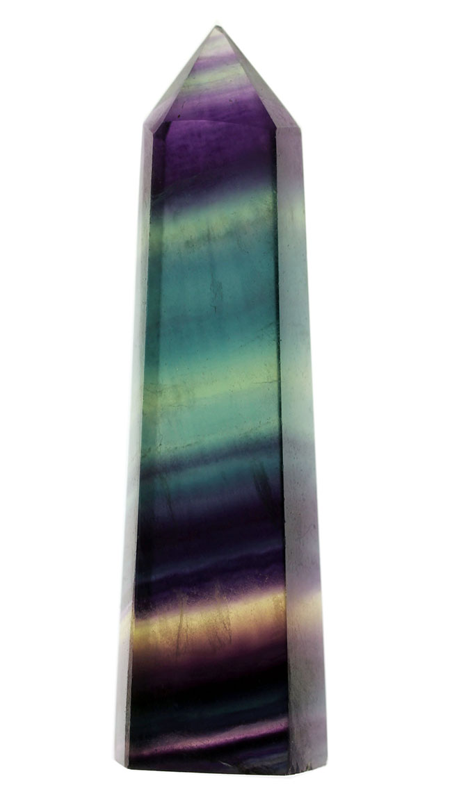 幅広い色調、蛍石の特徴が現れた一本。鉱物、レインボーフローライト(fluorite)(その1)