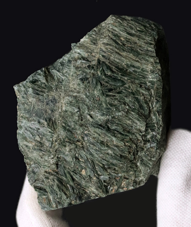 新ひだか町蓬莱山で発見された結晶片岩、陽起石（ようきせき）。光沢のある緑を呈するユニークな石（その1）