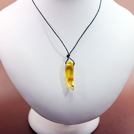 琥珀名産地バルト海から誕生した、琥珀化石のペンダント(Amber)(その2)