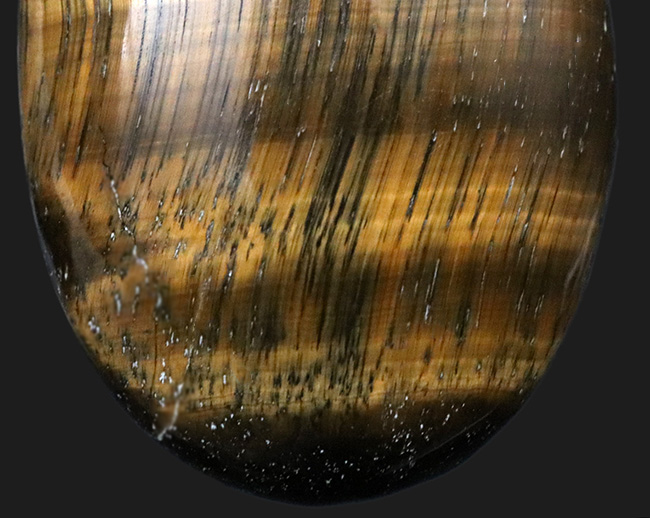 高品位で知られる南アフリカ共和国産の、タイガーズアイ(Tiger's eye)のカボション(その3)