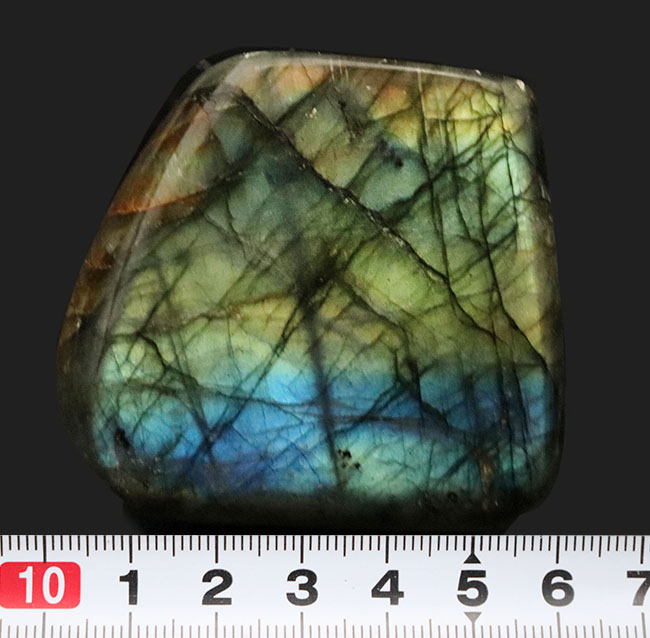 発色良し!ブルーとシャンパンゴールドのグラデーションが美しい!マダガスカル産のラブラドライト(Labradorite)の厳選標本(その7)