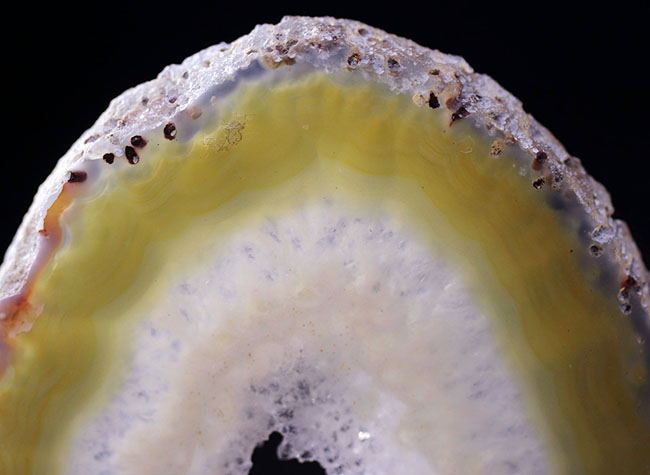 典型的な晶洞、ブラジル産の縞メノウ（Agate）（その6）