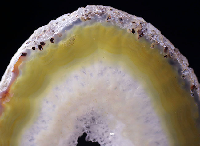 典型的な晶洞、ブラジル産の縞メノウ(Agate)(その6)