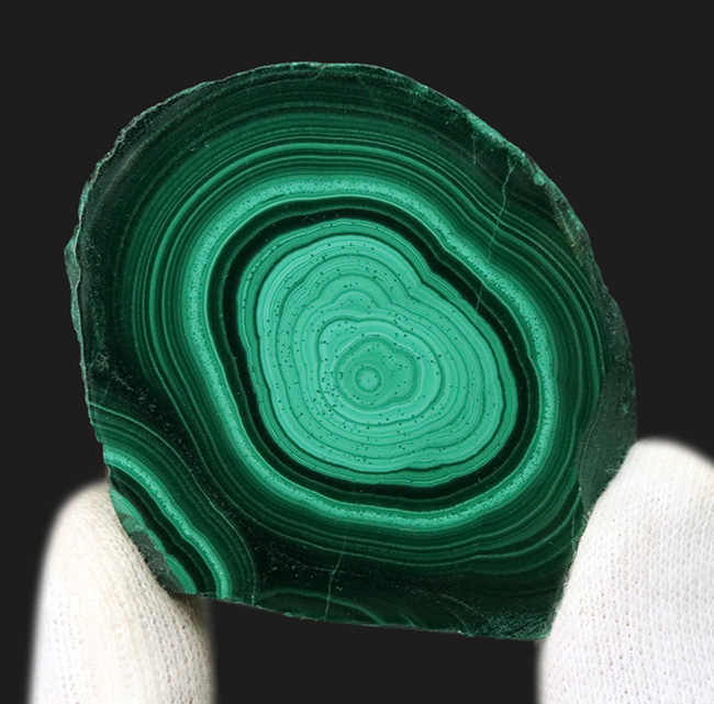 まるで孔雀の羽の模様のよう!高品位のコンゴ産のマラカイト(Malachite・孔雀石)、職人の手による研磨!(その4)