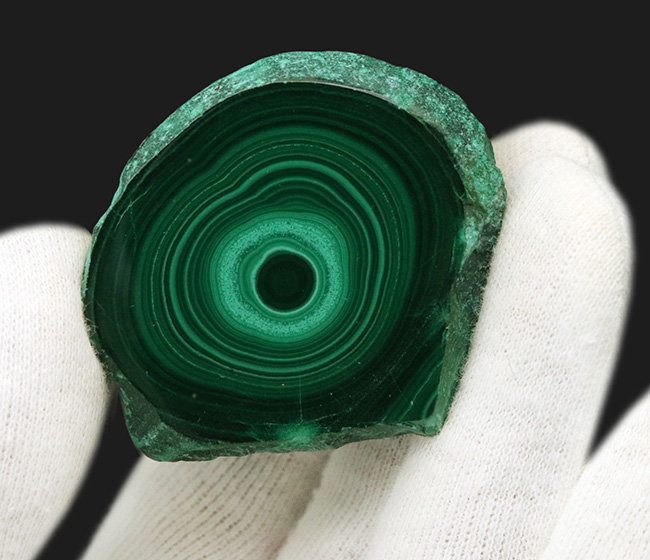 まるで孔雀の羽の模様のよう!高品位のコンゴ産のマラカイト(Malachite・孔雀石)、職人の手による研磨!(その6)