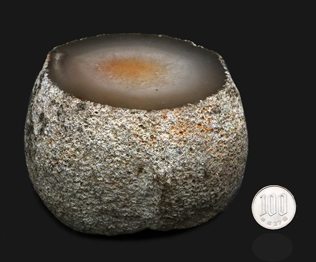 大型！贅沢なカッティングにご注目！切りかけのメロンのような味わい、ブラジル産の縞メノウ（Agate）（その8）