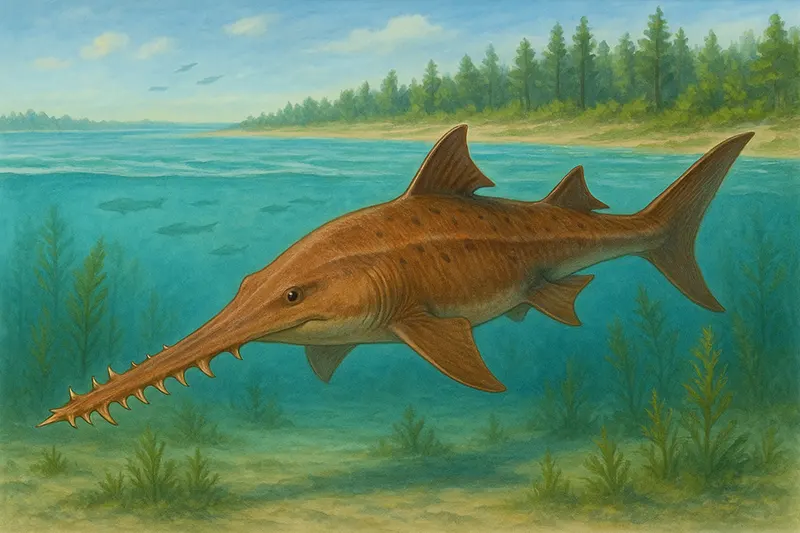 鋭いフックが1億年を経ても健在!古代のノコギリエイの仲間、オンコプリステス(Onchopristis)の特徴的な歯化石(その10)
