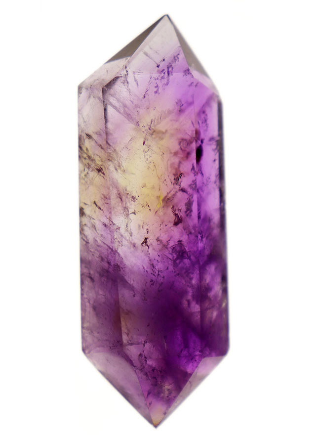 １００％ナチュラル！希少な鉱物、アメトリン（Ametrine）のダブルポイント標本（その1）