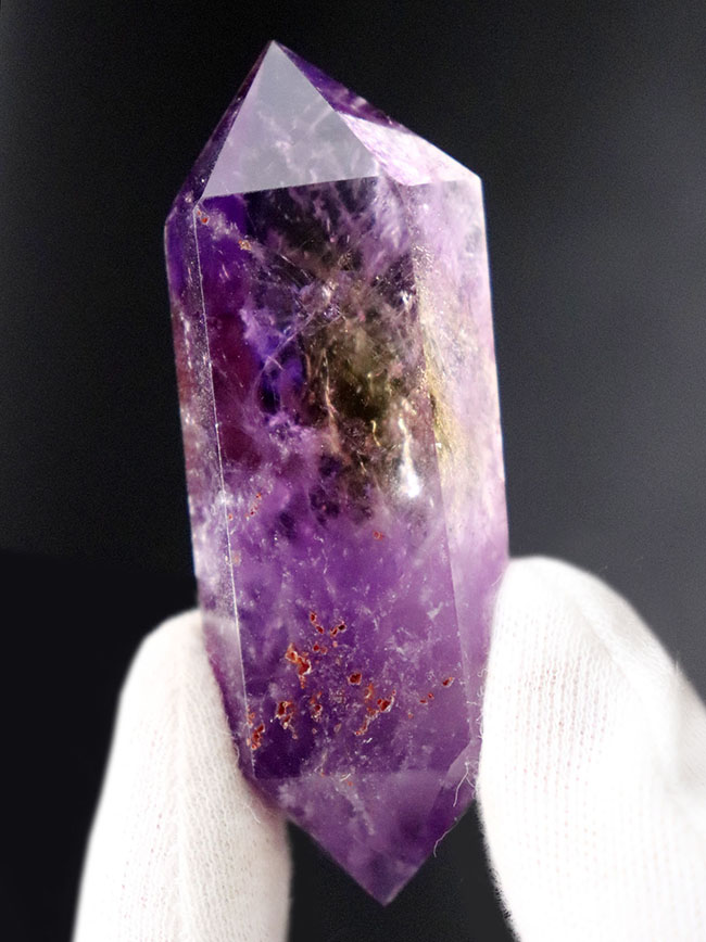 １００％ナチュラル！希少な鉱物、アメトリン（Ametrine）のダブルポイント標本（その2）